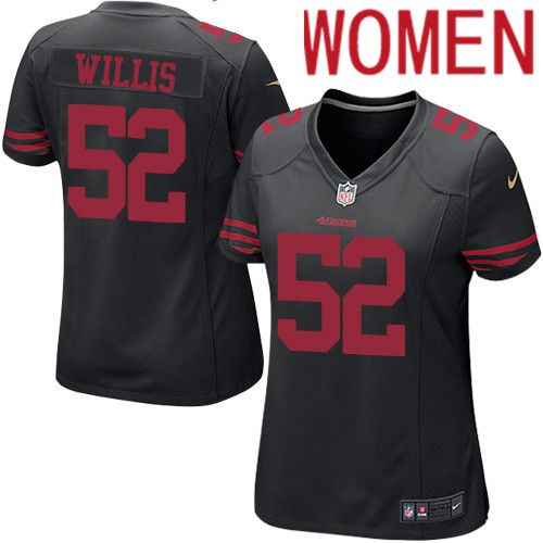 Women San Francisco 49ers #52 Patrick Willis Nike Black Game Player NFL Jersey